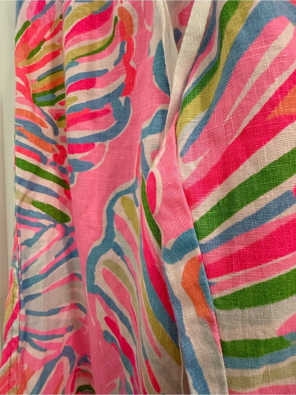Lilly Pulitzer neon multicolor linen the beach pant w/ cotton drawstring waist - Picture 15 of 16